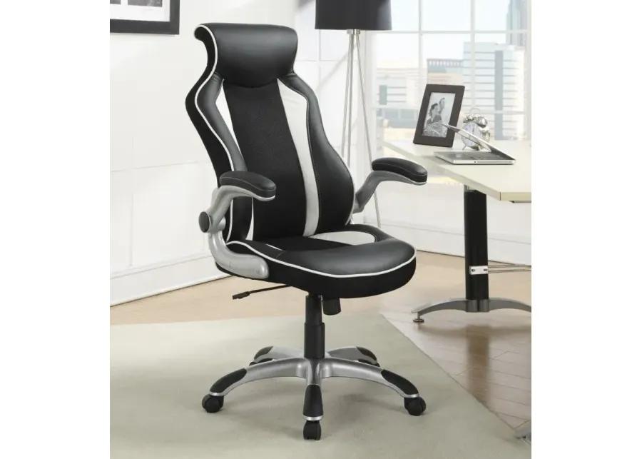 Dustin Adjustable Height Office Chair Black and Silver