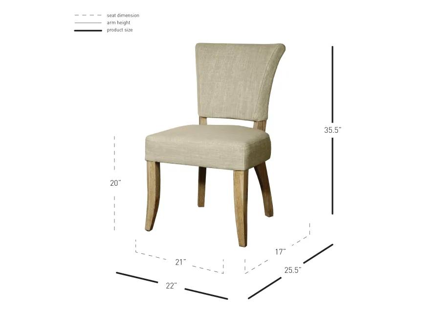 Austin Fabric Dining Side Chair, Rice (Set of 2)