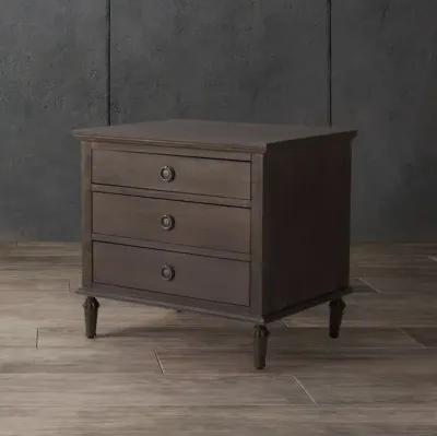 Lisabet 3 Drawer Wood Nightstand