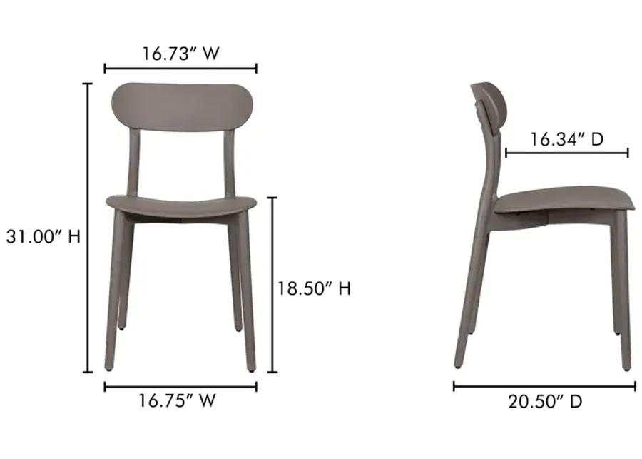 Kent Outdoor Dining Chair Taupe - Set Of Two