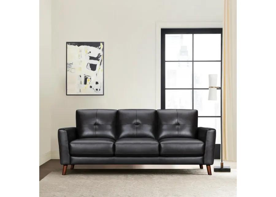 Almafi 82" Brown Leather Sofa