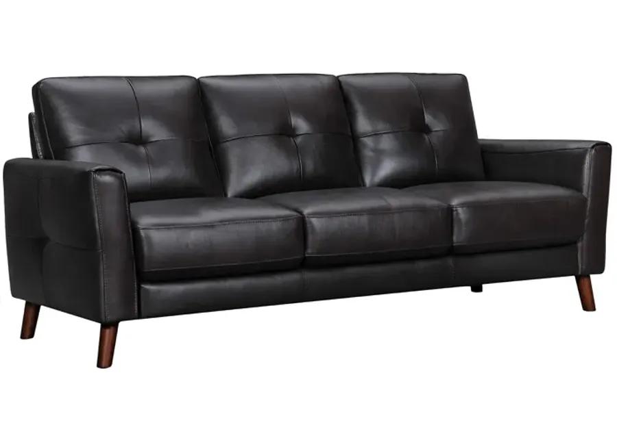 Almafi 82" Brown Leather Sofa