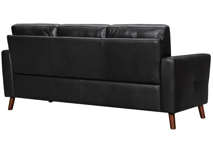 Almafi 82" Brown Leather Sofa