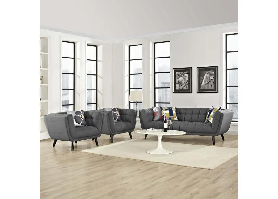 Bestow 3 Piece Upholstered Fabric Sofa and Armchair Set