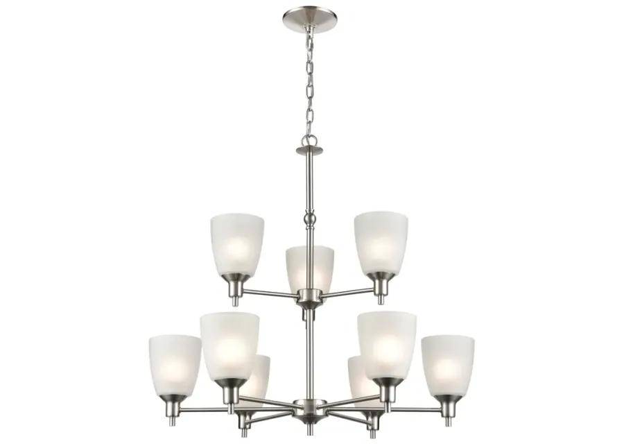 Jackson 29" Wide 9-Light Chandelier - Brushed Nickel