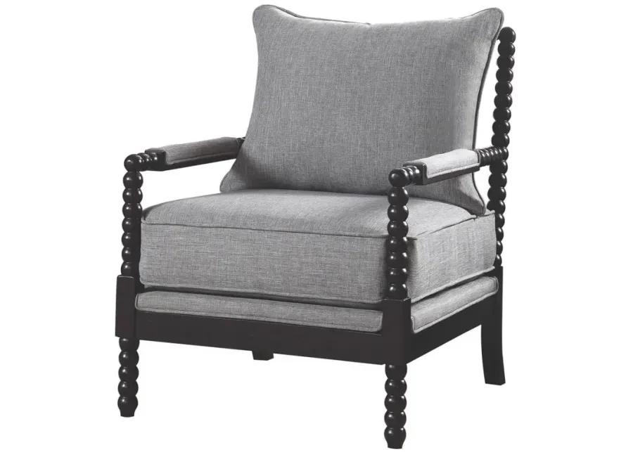 Adolfo Cushion Back Accent Chair Grey And Black