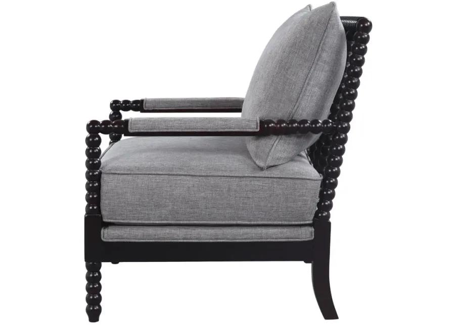 Adolfo Cushion Back Accent Chair Grey And Black