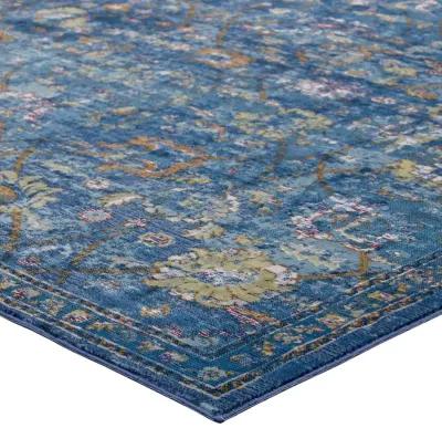 Minu Distressed Floral Lattice 5x8 Area Rug