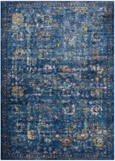 Minu Distressed Floral Lattice 5x8 Area Rug