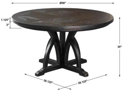 Maiva Round Black Dining Table