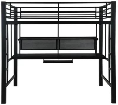 Vannes Full Workstation Loft Bed Black