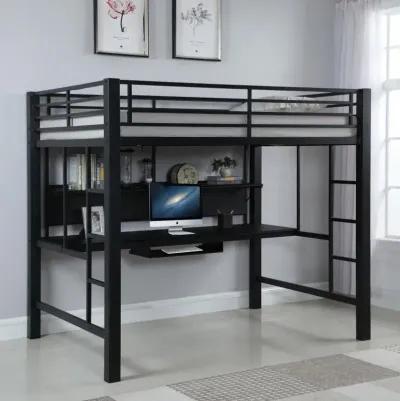 Vannes Full Workstation Loft Bed Black