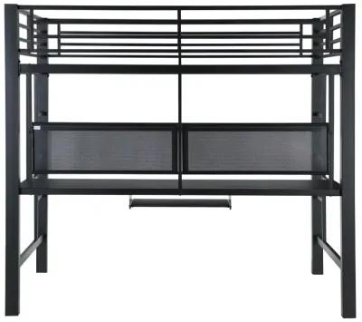 Vannes Full Workstation Loft Bed Black