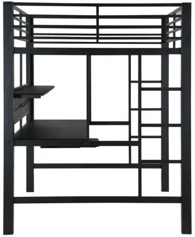 Vannes Full Workstation Loft Bed Black