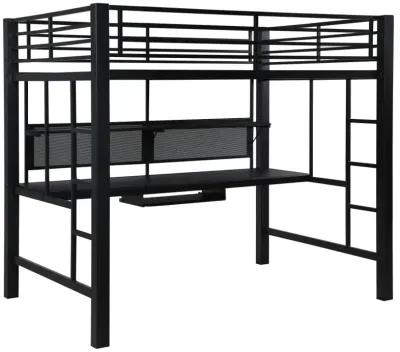 Vannes Full Workstation Loft Bed Black