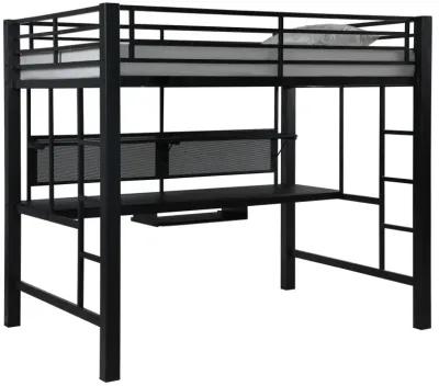 Vannes Full Workstation Loft Bed Black