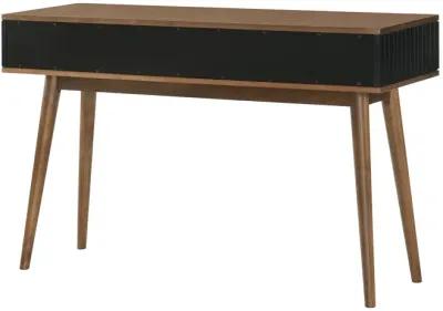 Amigo Black Veneer and Walnut Wood Console Table