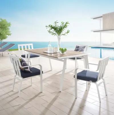 Baxley 5 Piece Outdoor Patio Aluminum Dining Set