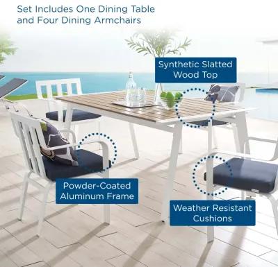 Baxley 5 Piece Outdoor Patio Aluminum Dining Set