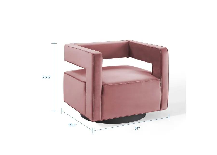 Booth Performance Velvet Swivel Armchair