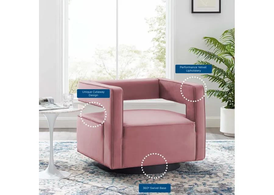 Booth Performance Velvet Swivel Armchair