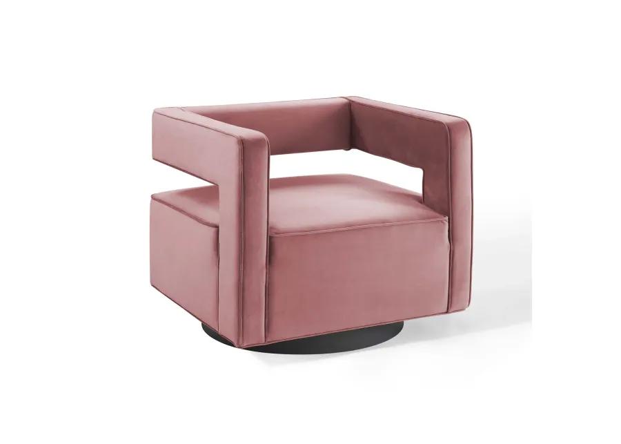 Booth Performance Velvet Swivel Armchair