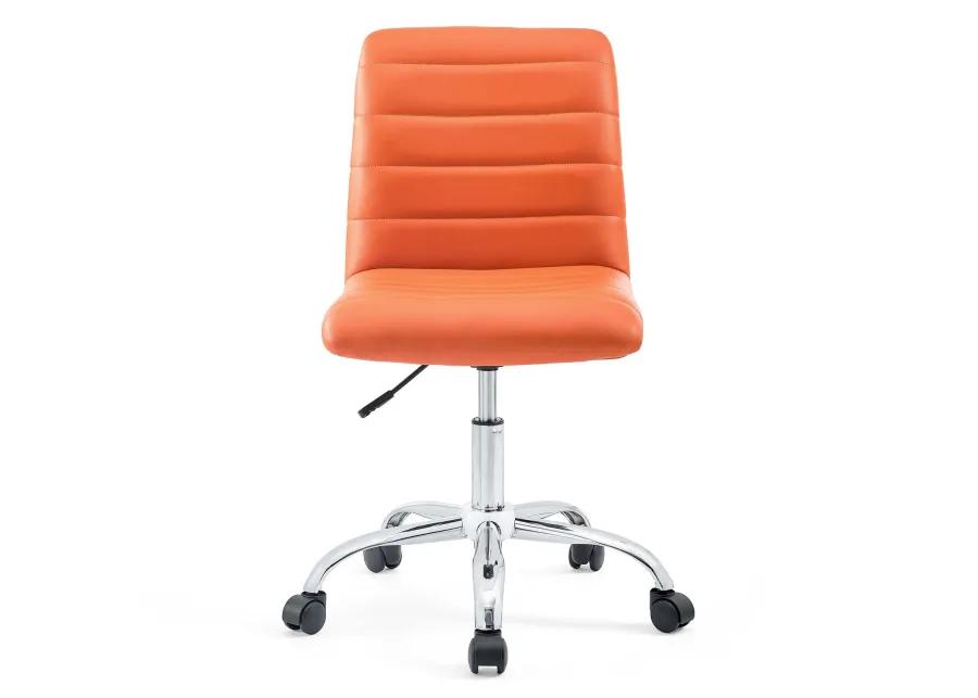 Ripple Armless Mid Back Vinyl Office Chair