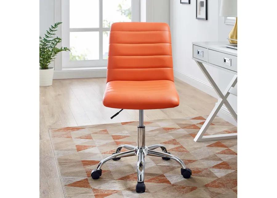 Ripple Armless Mid Back Vinyl Office Chair