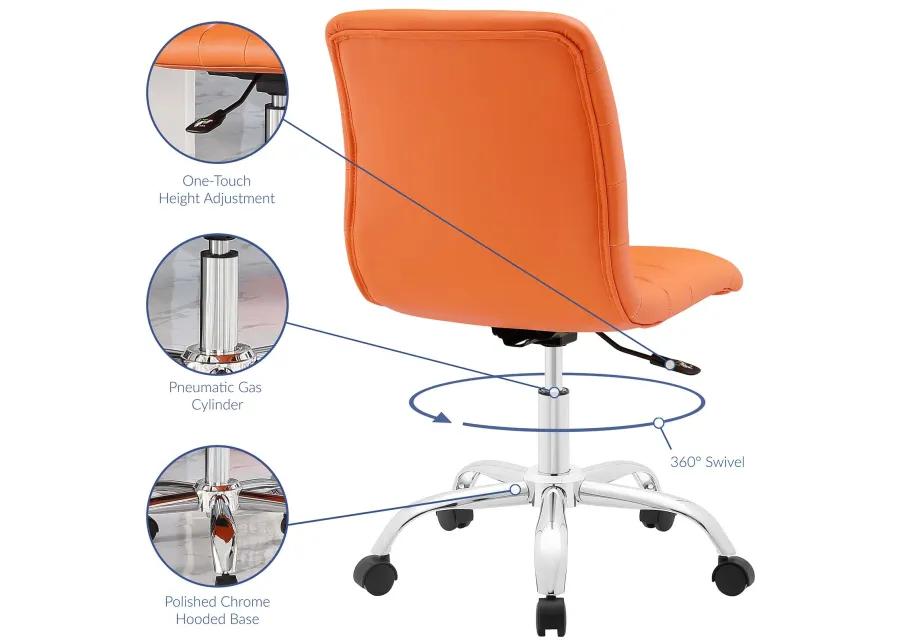 Ripple Armless Mid Back Vinyl Office Chair