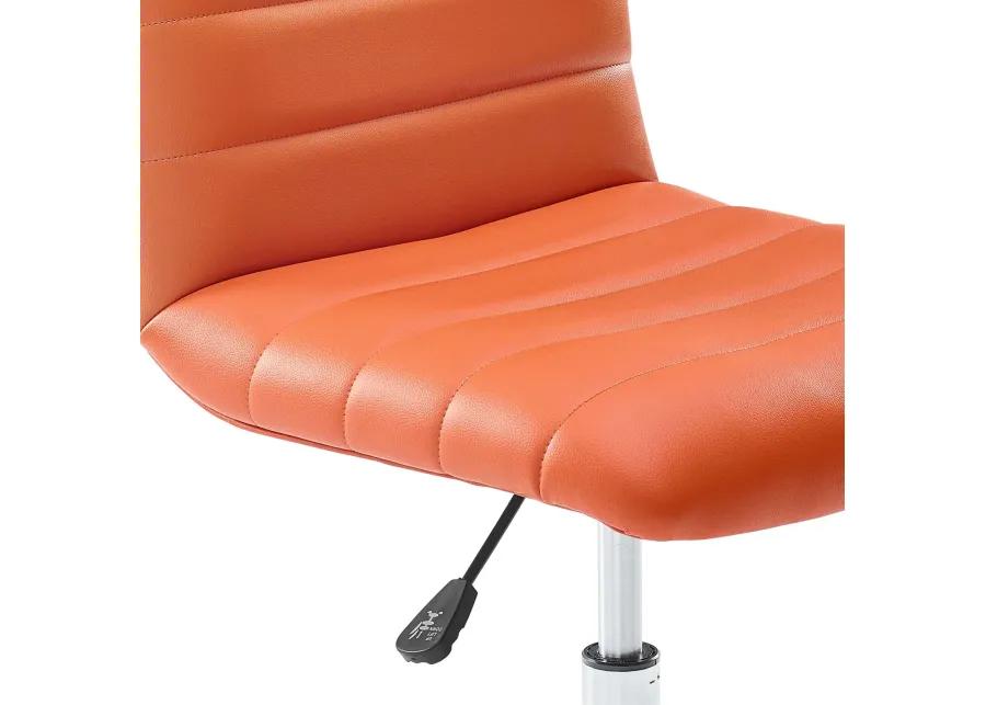 Ripple Armless Mid Back Vinyl Office Chair