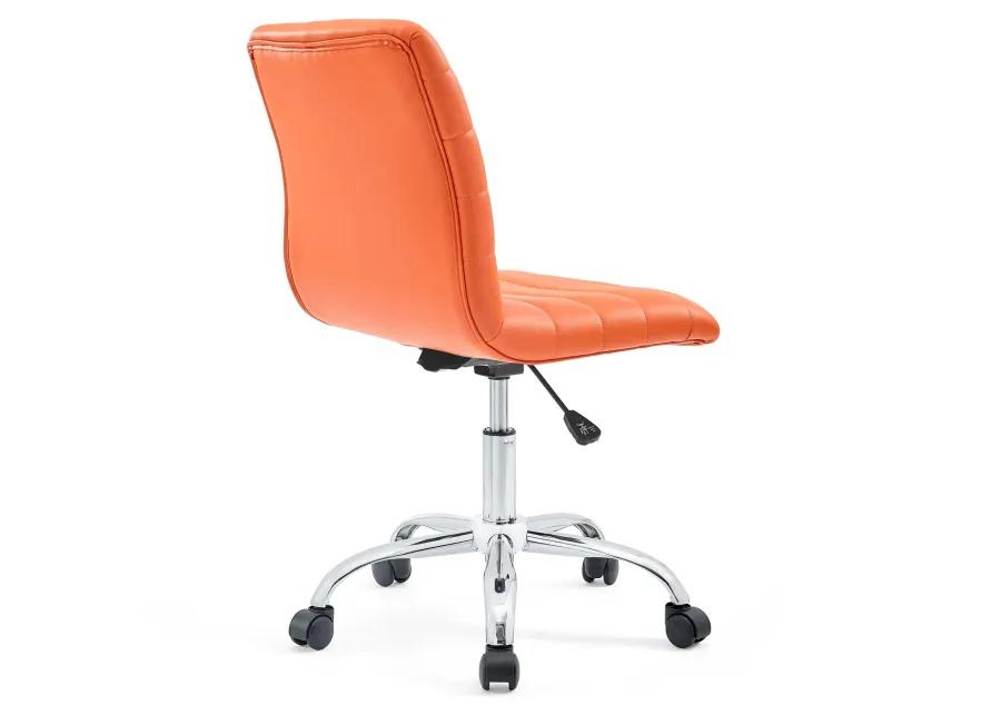 Ripple Armless Mid Back Vinyl Office Chair