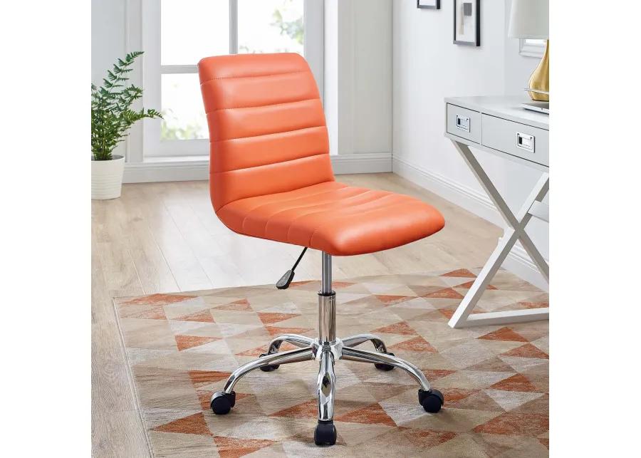 Ripple Armless Mid Back Vinyl Office Chair