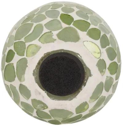 Glass, 4" 11 Oz Mosaic Scented Candle, Light Green