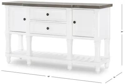 Essex White Credenza Two Tone White Finish