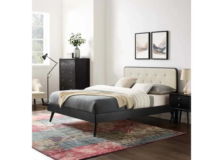 Bridgette Full Wood Platform Bed With Splayed Legs