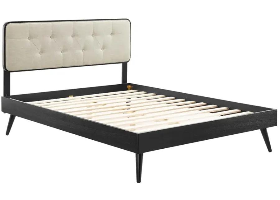 Bridgette Full Wood Platform Bed With Splayed Legs