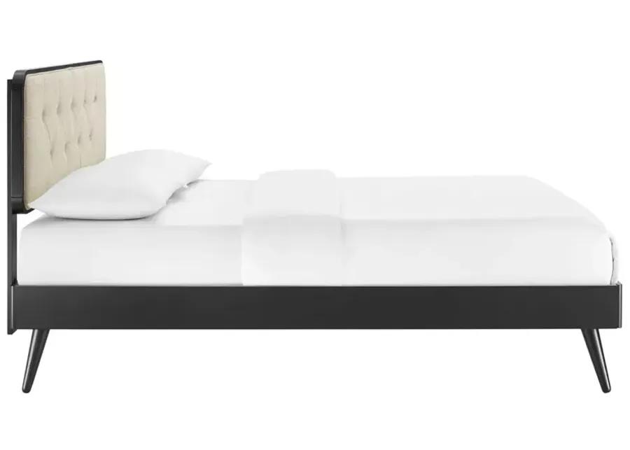 Bridgette Full Wood Platform Bed With Splayed Legs