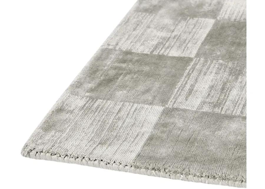 Berlin 9'x12' Indoor Soft Fabric Handwoven Checkered Dove Gray Accent Area Rug