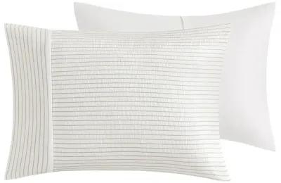 Beautyrest Apollo Ivory 3 Piece Striped Seersucker Oversized Comforter Set