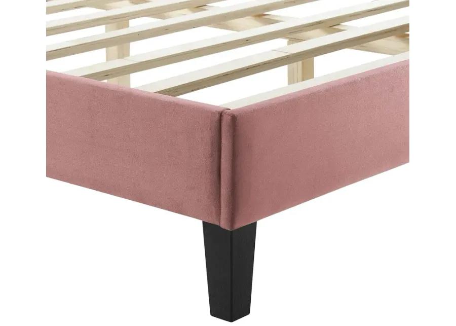 Zahra Channel Tufted Performance Velvet Twin Platform Bed