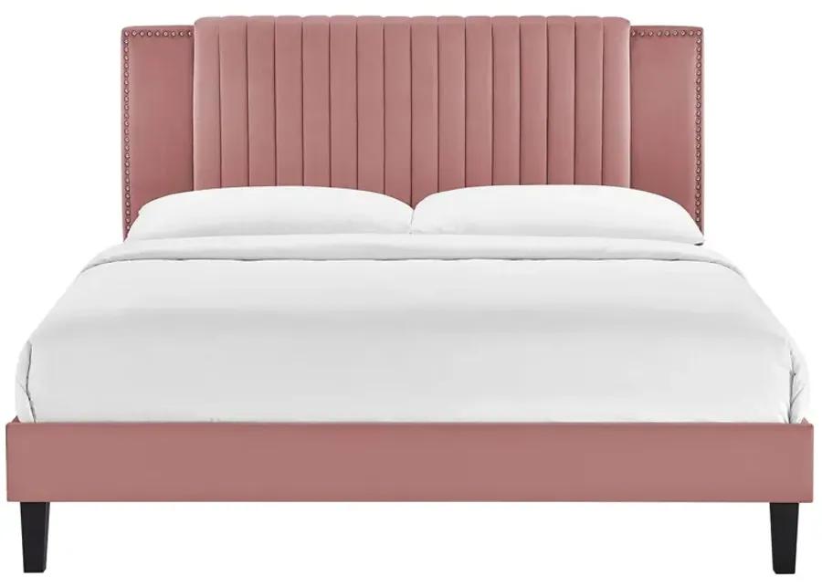 Zahra Channel Tufted Performance Velvet Twin Platform Bed