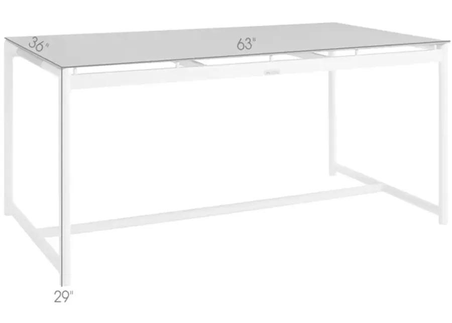 Royal White Aluminum and Teak Outdoor Dining Table with Stone Top