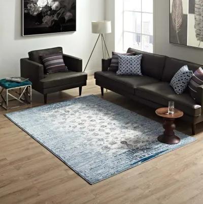 Chiara Distressed Floral Lattice Contemporary 5x8 Area Rug