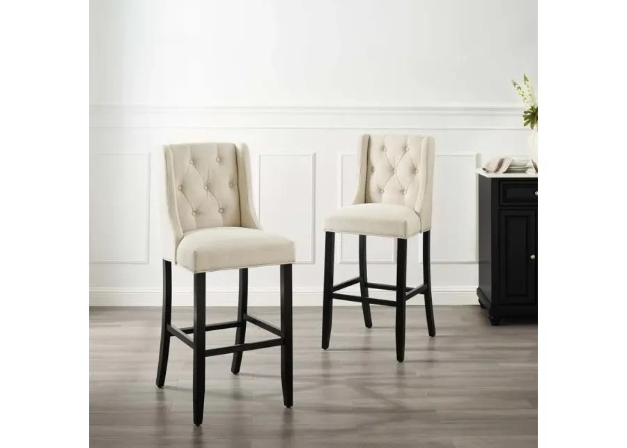 Baronet Bar Stool Upholstered Fabric Set of 2