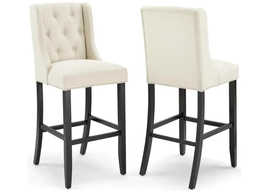 Baronet Bar Stool Upholstered Fabric Set of 2