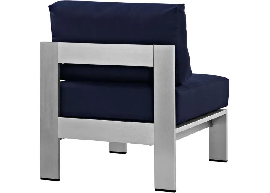 Shore Armless Outdoor Patio Aluminum Chair