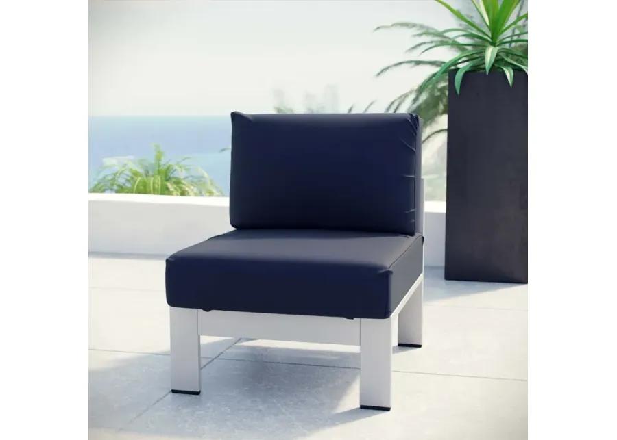 Shore Armless Outdoor Patio Aluminum Chair