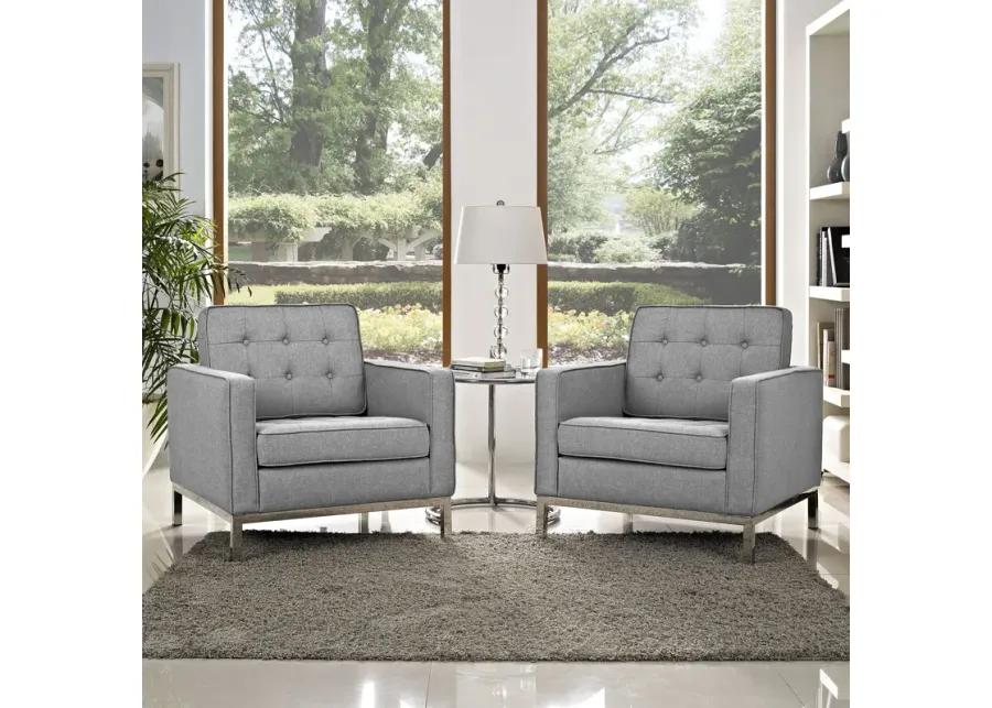 Loft Armchairs Upholstered Fabric Set of 2