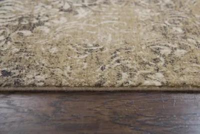 Gossamer Gold Damask 100% New Zealand Wool 3' x 5' Rectangle Rug