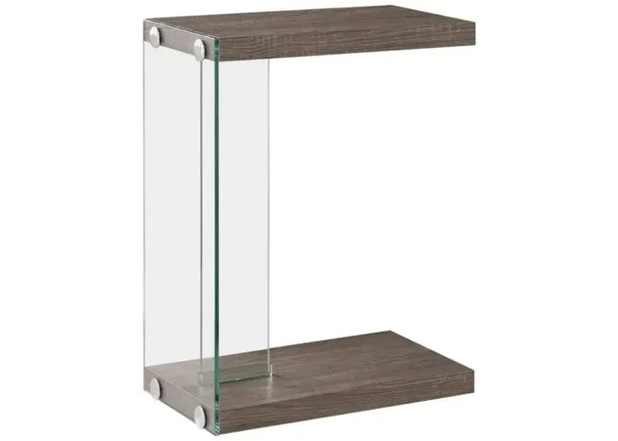 Colby Accent Table Weathered Grey and Clear